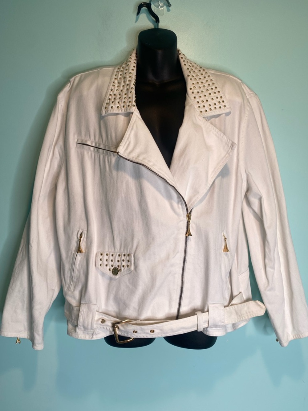 Vintage SK Wear by SK & Company 100% Cotton White Jacket Women Large